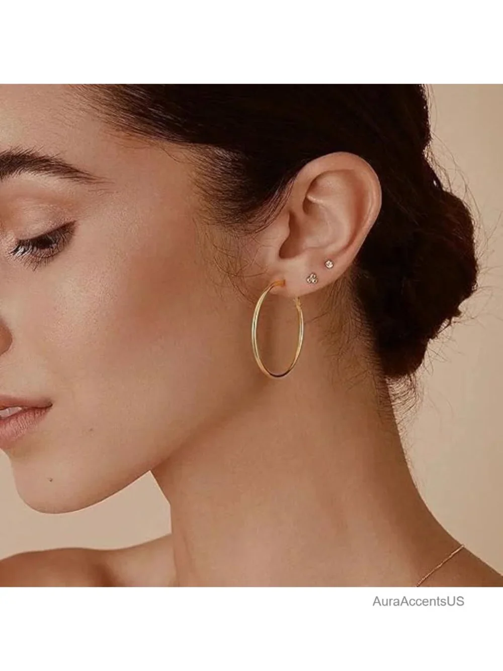14K Gold Plated Hoop Earrings for Women, Cubic Zirconia, Small Hoops, Gift - 80